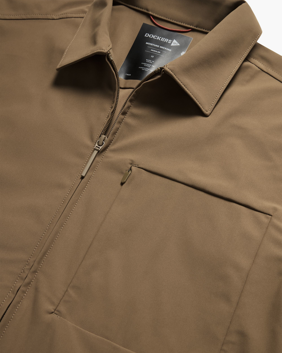 View of model wearing Otter Go Overshirt, Regular Fit with Airweave.