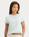 View of model wearing Pastel Blue Favorite Tee, Slim Fit.