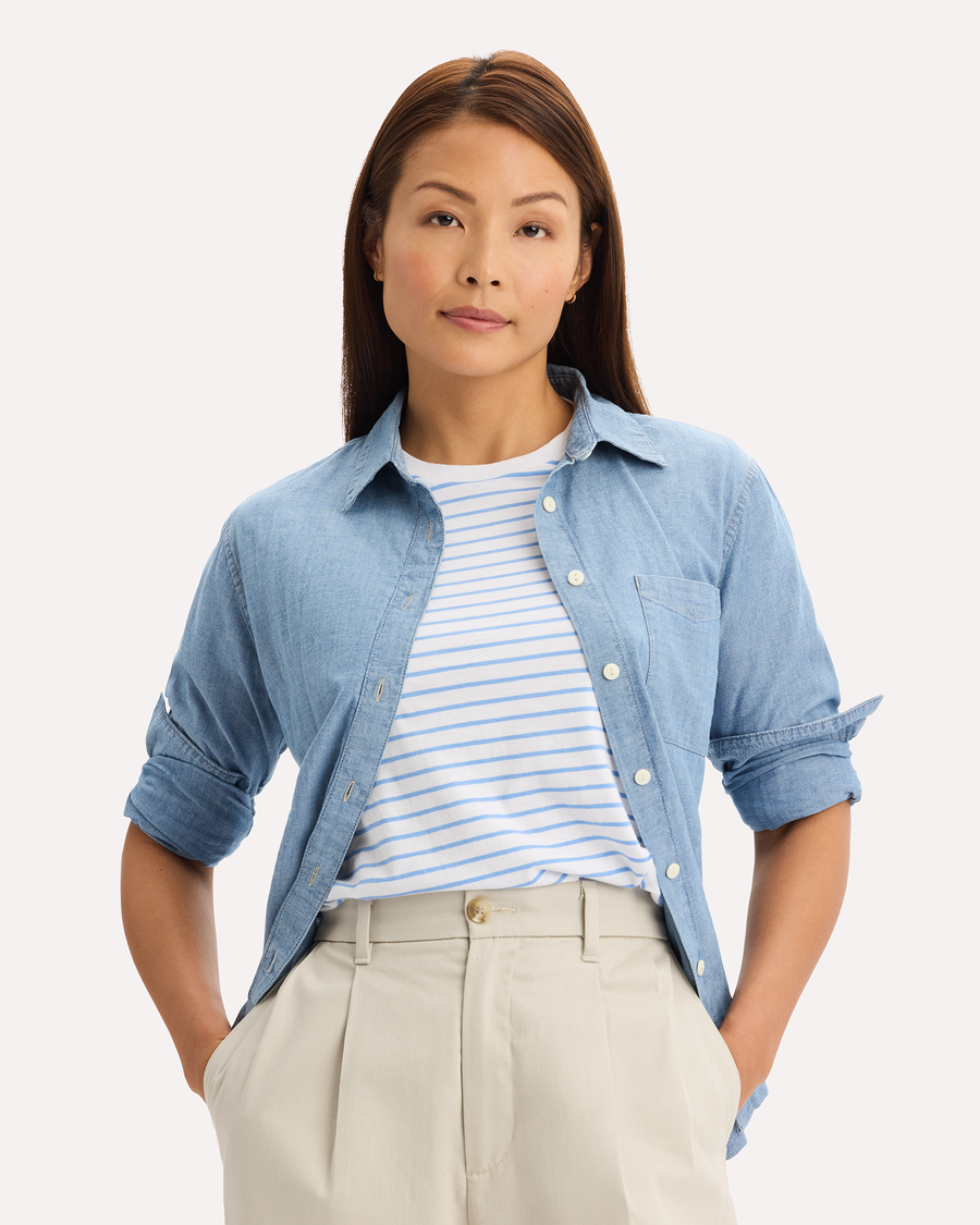 dockers shirt dress Marine Layer Women's Nova Pima Cotton Gingham Mini Shirtdress - Pink comfortable and crafted from cotton Docker's Men's Short Sleeve Camp