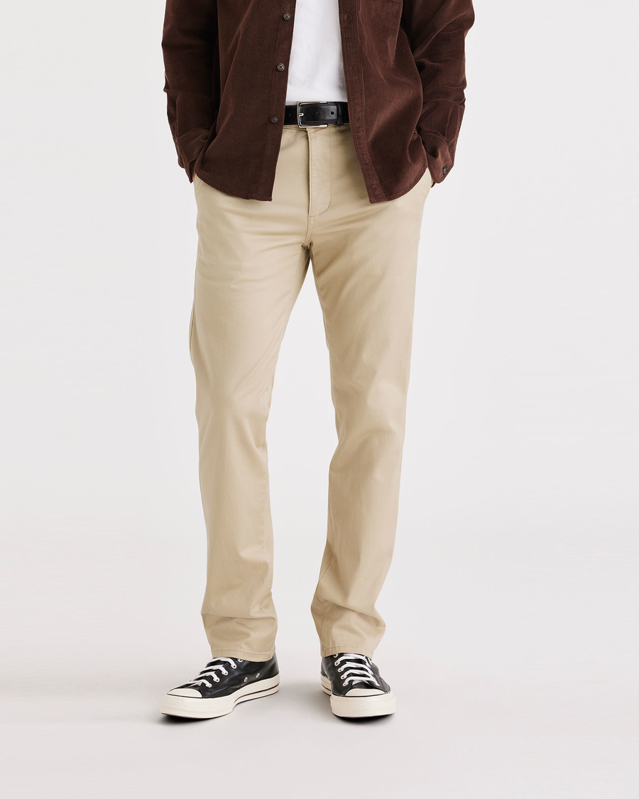 Front view of model wearing Safari Men's Slim Fit Original Chino Pants.