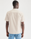 Back view of model wearing Sahara Khaki Camp Shirt, Regular Fit.
