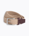 View of  Sahara Khaki Men's Casual Braid Belt.