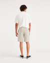 Back view of model wearing Sahara Khaki Men's Straight Fit California Shorts.
