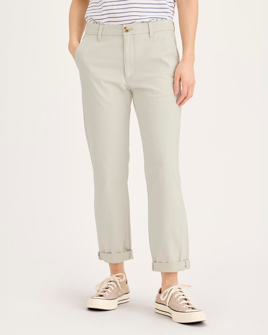 Front view of model wearing Silver Birch Weekend Chino Pants, Slim Fit.