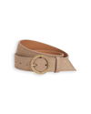 View of  Taupe Men's Casual Suede Belt.