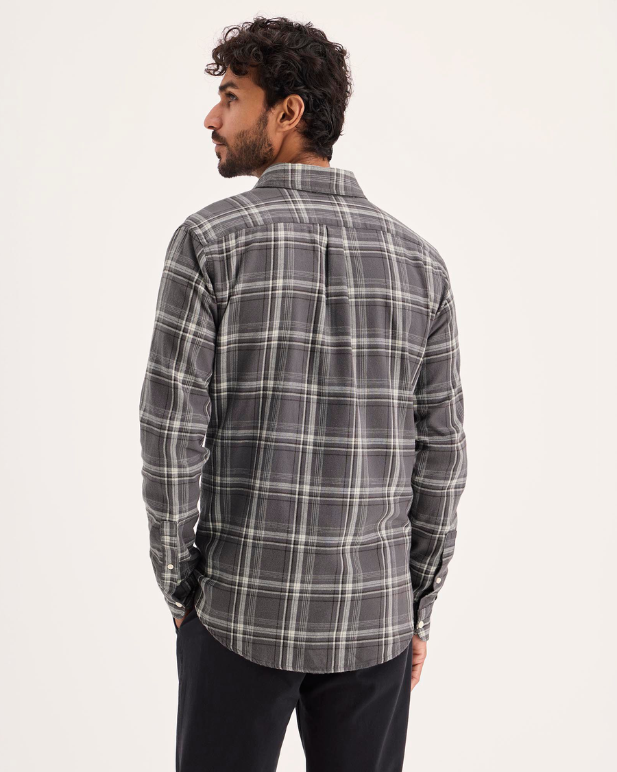 Back view of model wearing Thunderstorm Gray Original Shirt, Slim Fit.