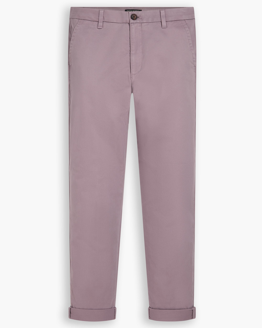 View of model wearing Toadstool Weekend Chino, Slim Fit.