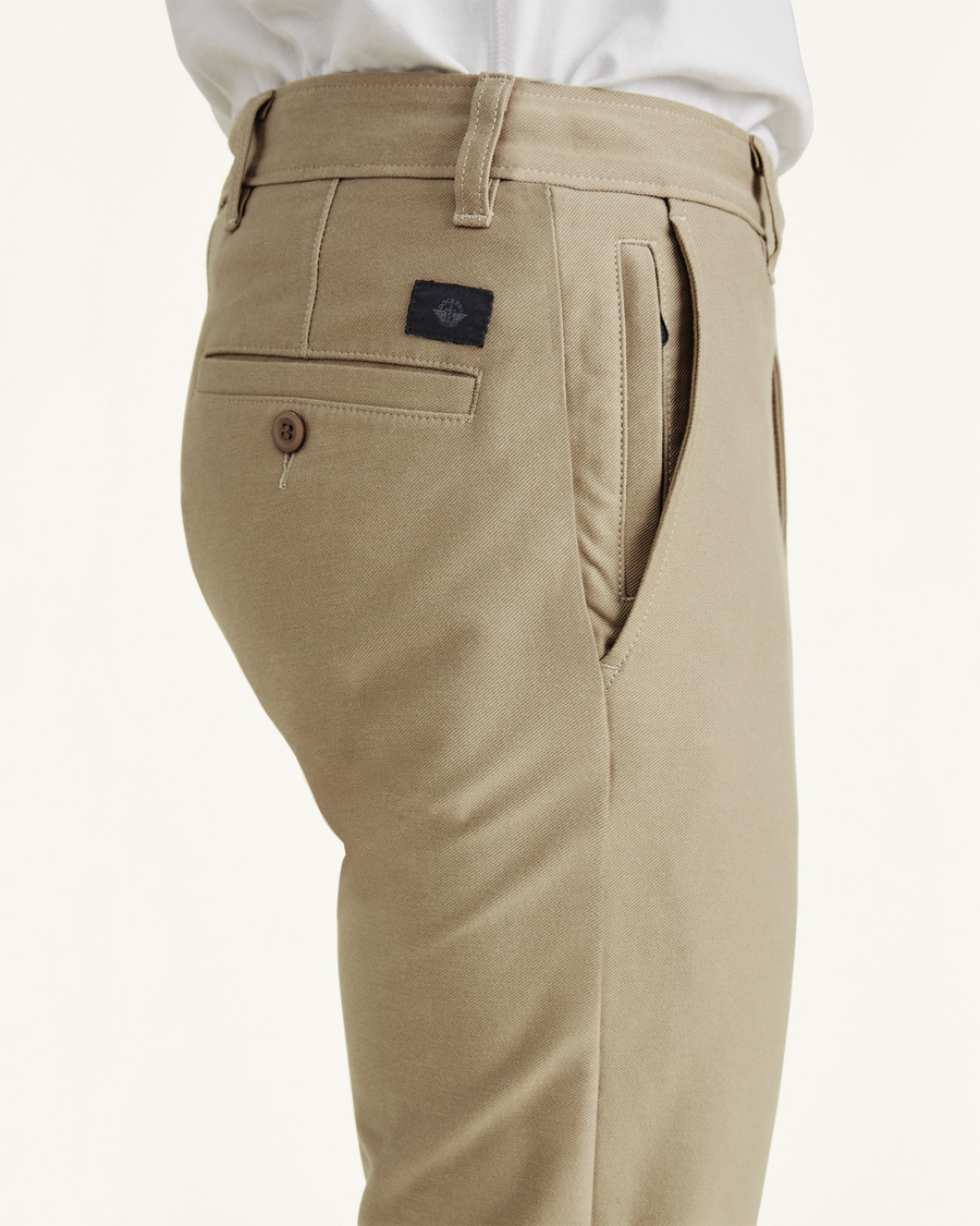 View of model wearing True Chino Men's Smart 360 Flex Comfort Knit Chino.