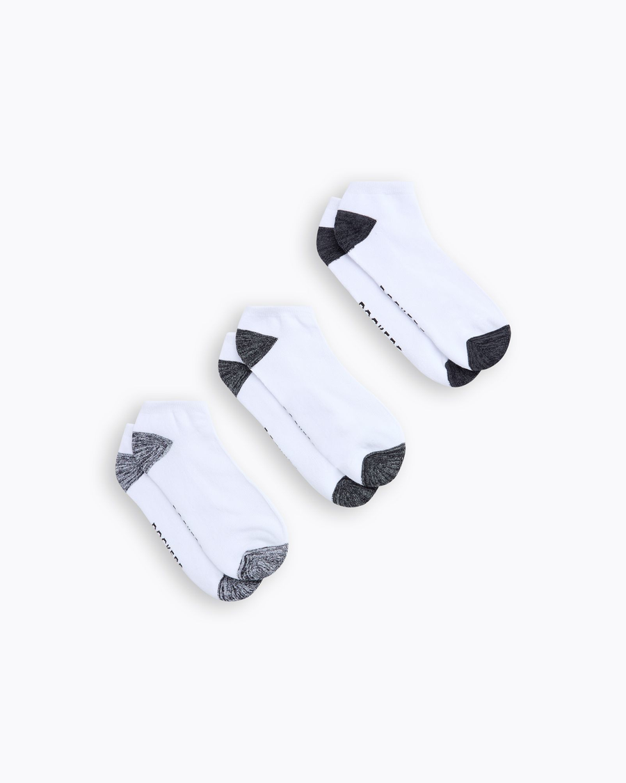 View of  White Men's Low Cut Basic Socks - 3 Pack.