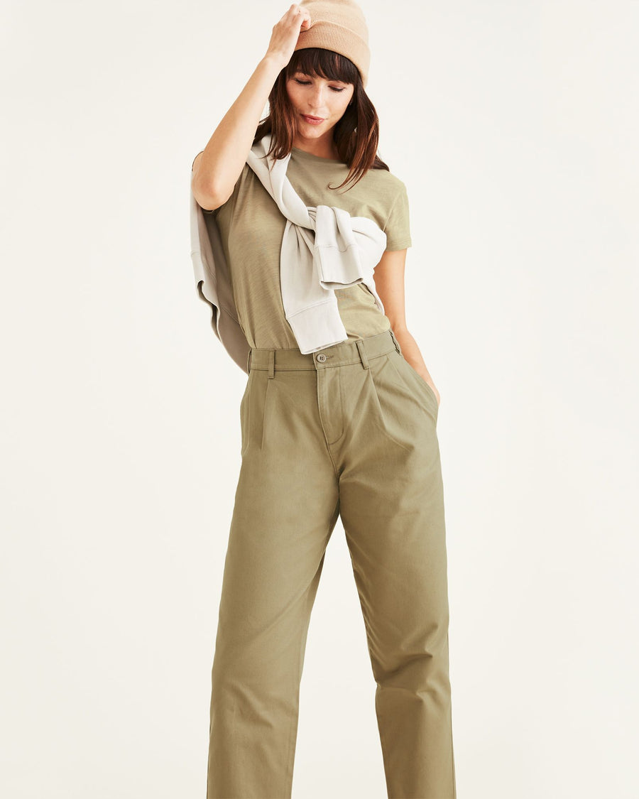 Women's Tapered Fit High Waist Pleated Original Khaki Pants – Dockers®