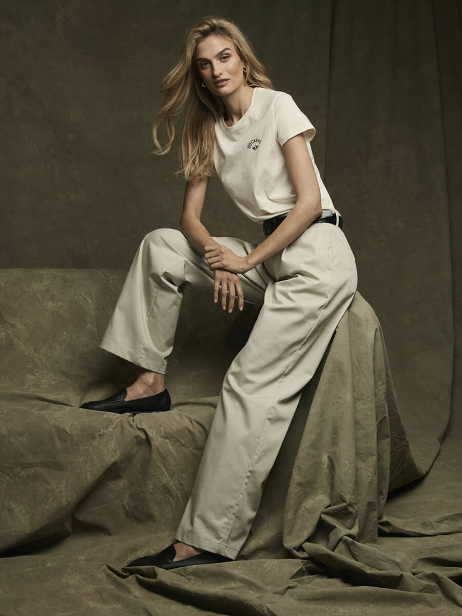 Dockers Kaki Originali Da Donna - Pantaloni Classici High Straight Fit - Realizzati Con Tecnologia WaterLess